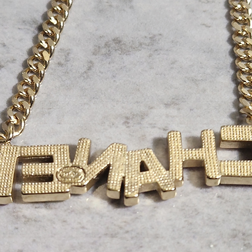 CHANEL Multicolor Enamel Logo Pendant Necklace in Gold✨️ - Picture 3 of 8